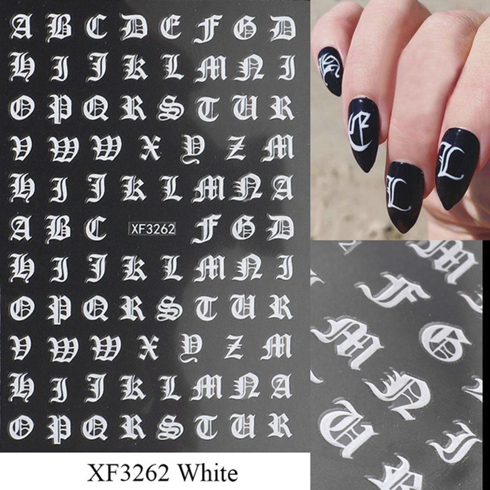 Solighter Nail Stiker Baru Hitam Laser Perak Perekat Decals