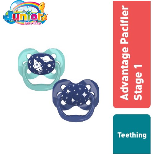 Dr.Brown's Advantage Pacifier Stage 1, Glow in the Dark-Assorted 2pcs