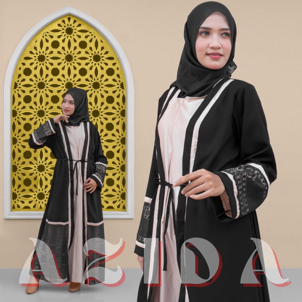 Abaya Hitam Arab Wanita Muslim Mewah Bahan Jetblack Saudi Premium Baju Muslim Remaja Dewasa Bisa Juga Untuk Ibu Basic Abaya Wanita Maxi Dress Brukat Tile Syari Buat Pesta atau Kondangan Fashion Muslim Kekinian Terbaru Modern