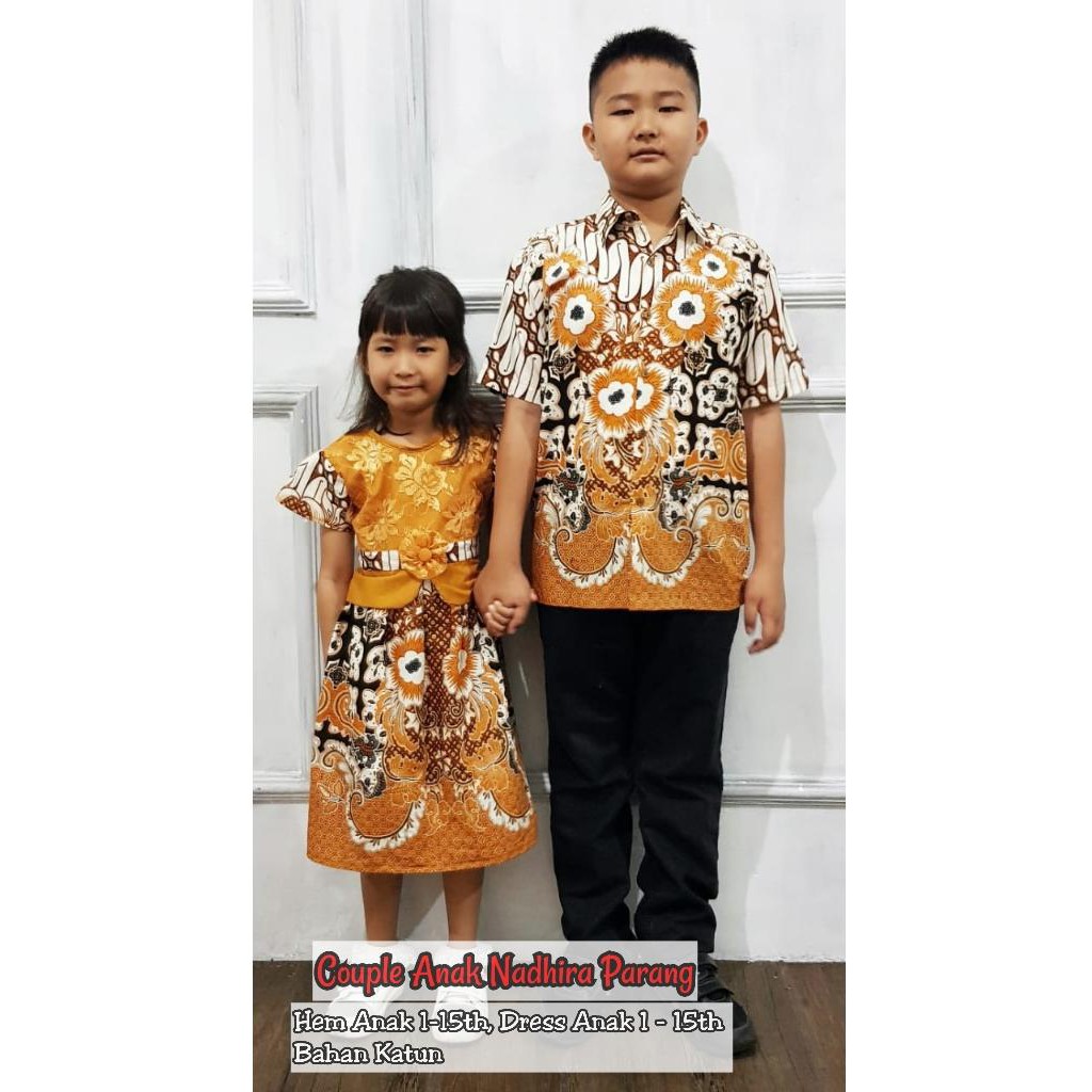 Batik couple keluarga dan anak size jumbo dress copel seragam modern terbaru nadhira nadira parang