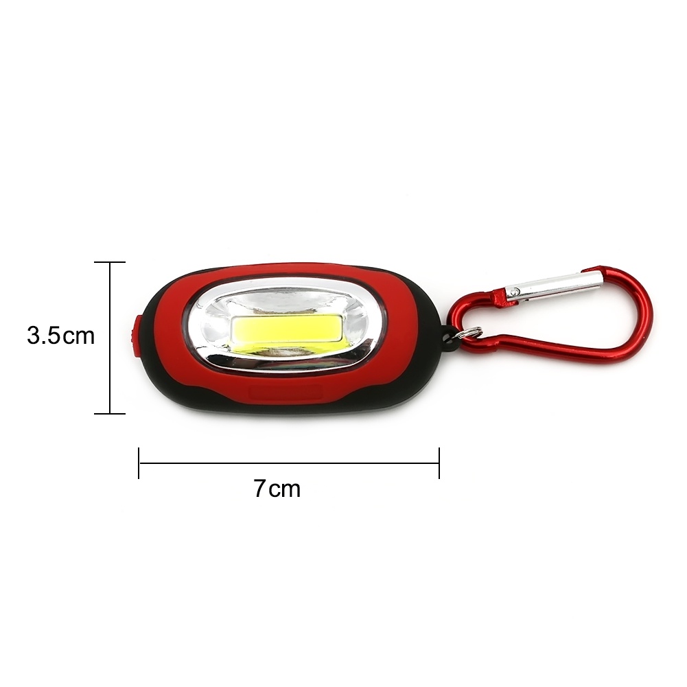 Senter LED Mini Portable COB 25 Lumens Free Karabiner - Biru