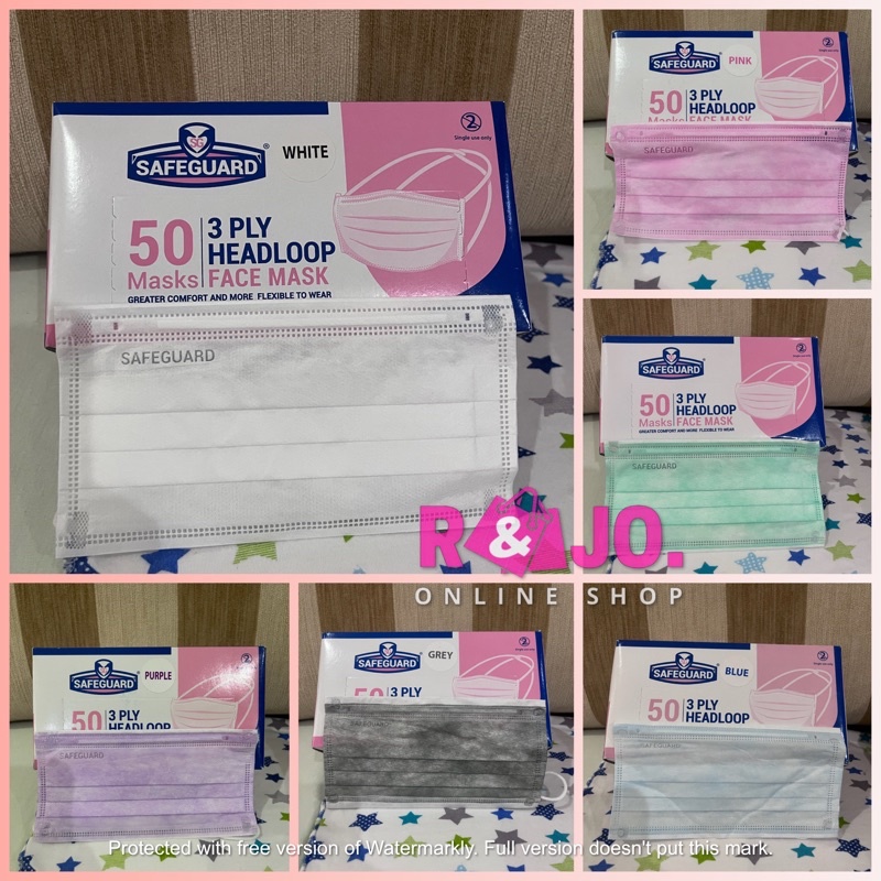 Masker SafeGuard Headloop 3ply isi 50 pcs