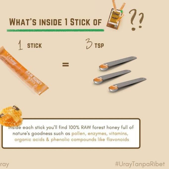 

HOT SALE!! (obd-1272) Madu Uray Stick 10 Sachets Original Ginger Raw Honey 120g