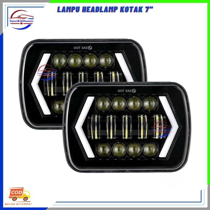 Lampu Led Depan Utama Headlamp Kotak Variasi Mobil L300 Jeep Rubicon