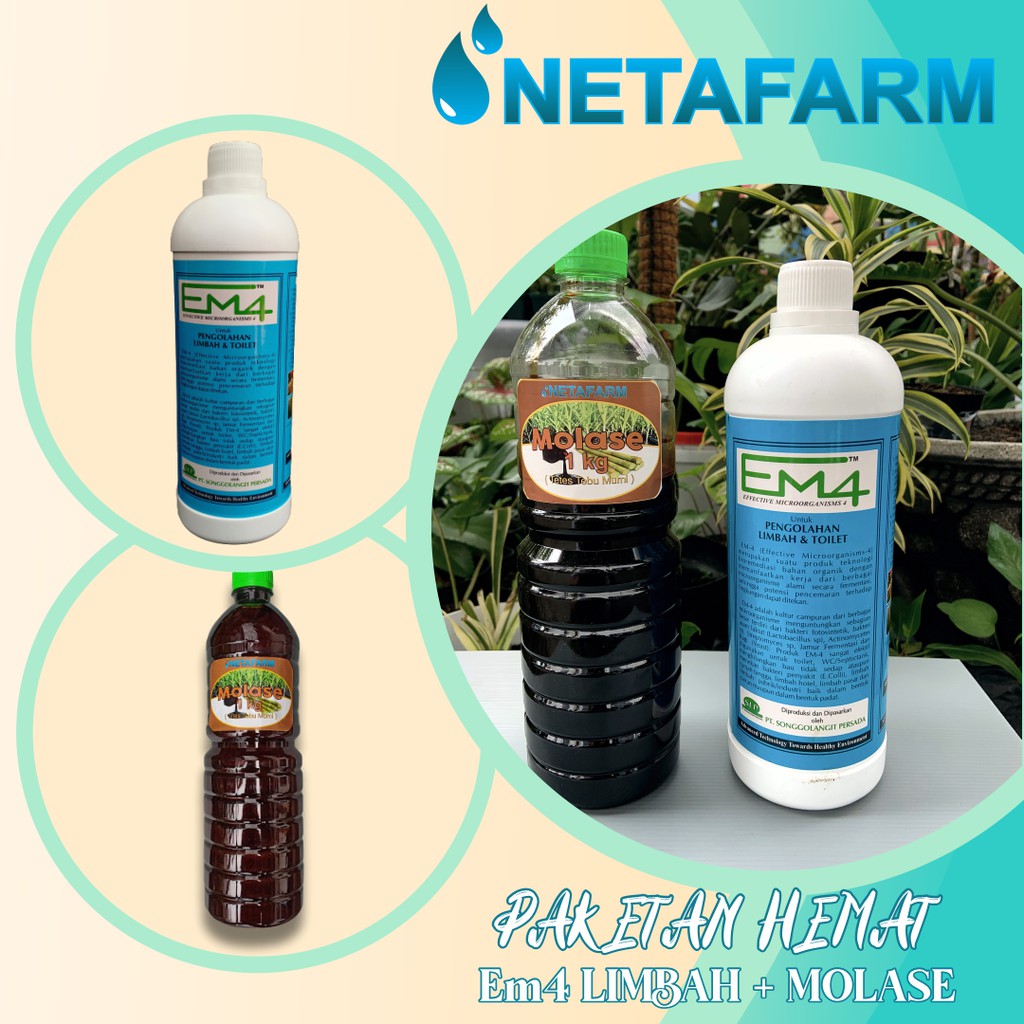 Paket EM4 LIMBAH &amp; TOILET 1 Liter + MOLASE 1kg