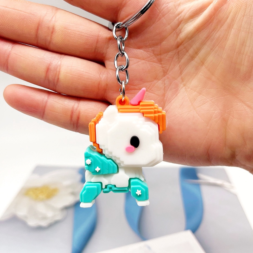 GANTUNGAN KUNCI UNICORN LEGO // Ganci Karakter Unicorn Lego Unik Lucu | Gantungan tas | Bag Charm | Souvenir Murah | Keychain | COD