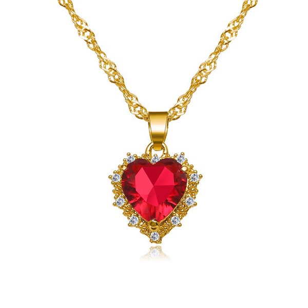 kalung hati kristal crystal zircon love necklace (3D3) jka234