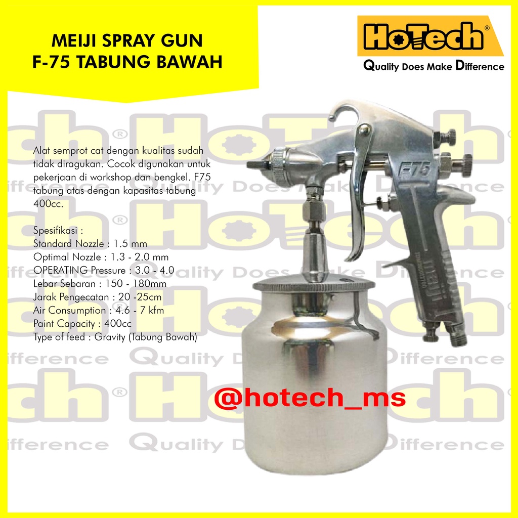 Spray Panting Gun / Spit Cat MEIJI F75 Tabung Bawah | Spray Gun Meiji | MEIJI | Spray Gun Meiji F75 