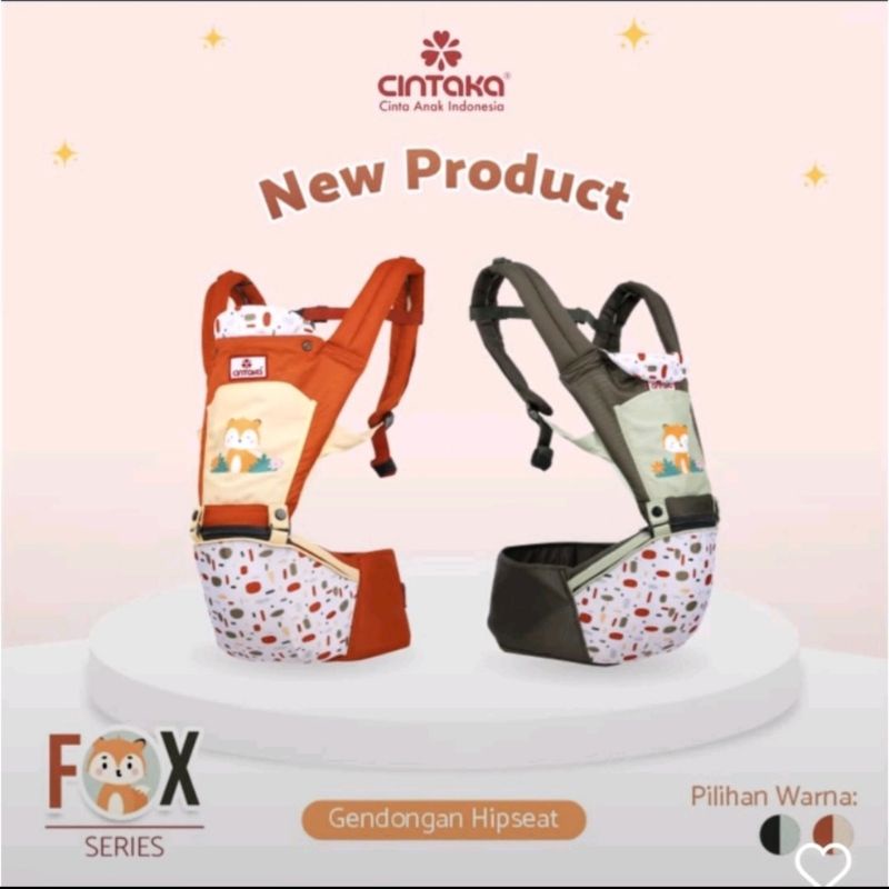 Chintaka CBG2831 Gendongan Hipseat bayi 6posisi + saku seri fox