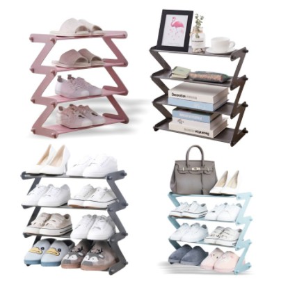 Rak Sepatu 4 Susun Shoe Rack Sandal Holder Mudah Bongkar Pasang Rak Sepatu Lipat Serbaguna Storage