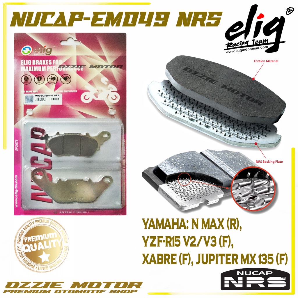 KAMPAS REM CAKRAM RACING NUCAP EM049 NRS YAMAHA NMAX R YZF-R15 V2/V3 F XABRE F JUPITER MX 135 F