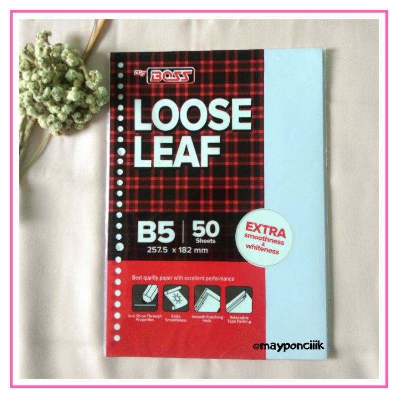 

Loose Leaf Big Boss Ukuran B5 POLOS (Isi 50 Lembar)