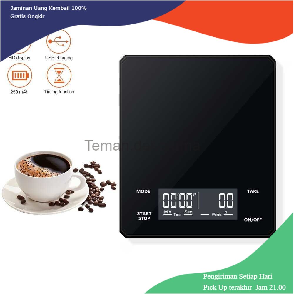 TD - RUM VA Timbangan Dapur Mini Digital 3kg Akurasi 0.1g dengan Timer BK01