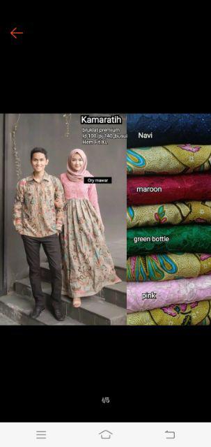 Couple Batik Gamis Brocade Krisna Cendrawasih Kamaratih Rinjani