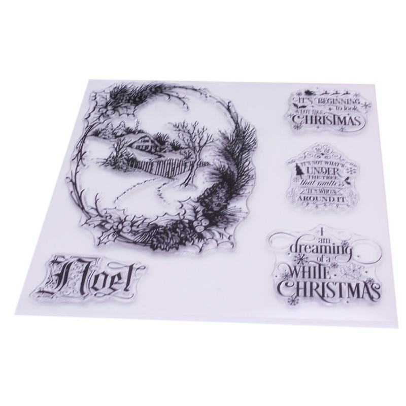 Stempel Segel Bahan Silikon Desain Rumah Natal Untuk Dekorasi Album Foto