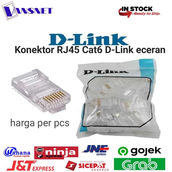 Konektor RJ45 Dlink Cat6 eceran / connector RJ45 Dlink Cat 6 hrga ecer