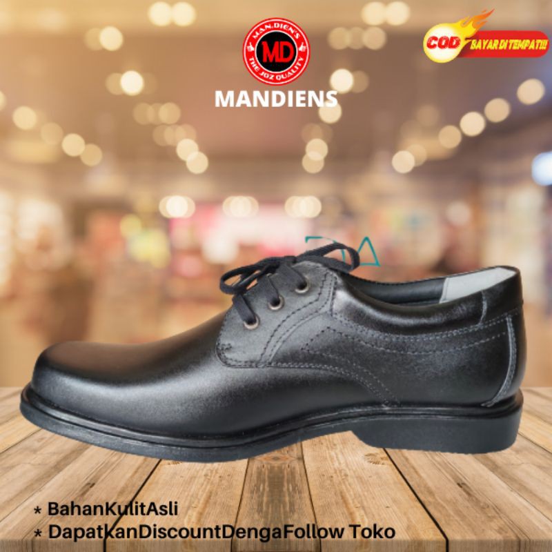 MANDIENS SJ105 Sepatu Pantofel Kulit Sapi Original Medali BUAYA Export Quality