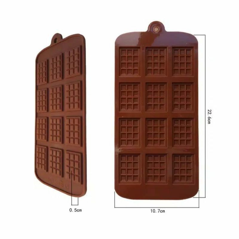 Cetakan Coklat Silikon Chocolate Mould Waffle Pencetak Coklat Susu Mold Cetakan Agar Pudding