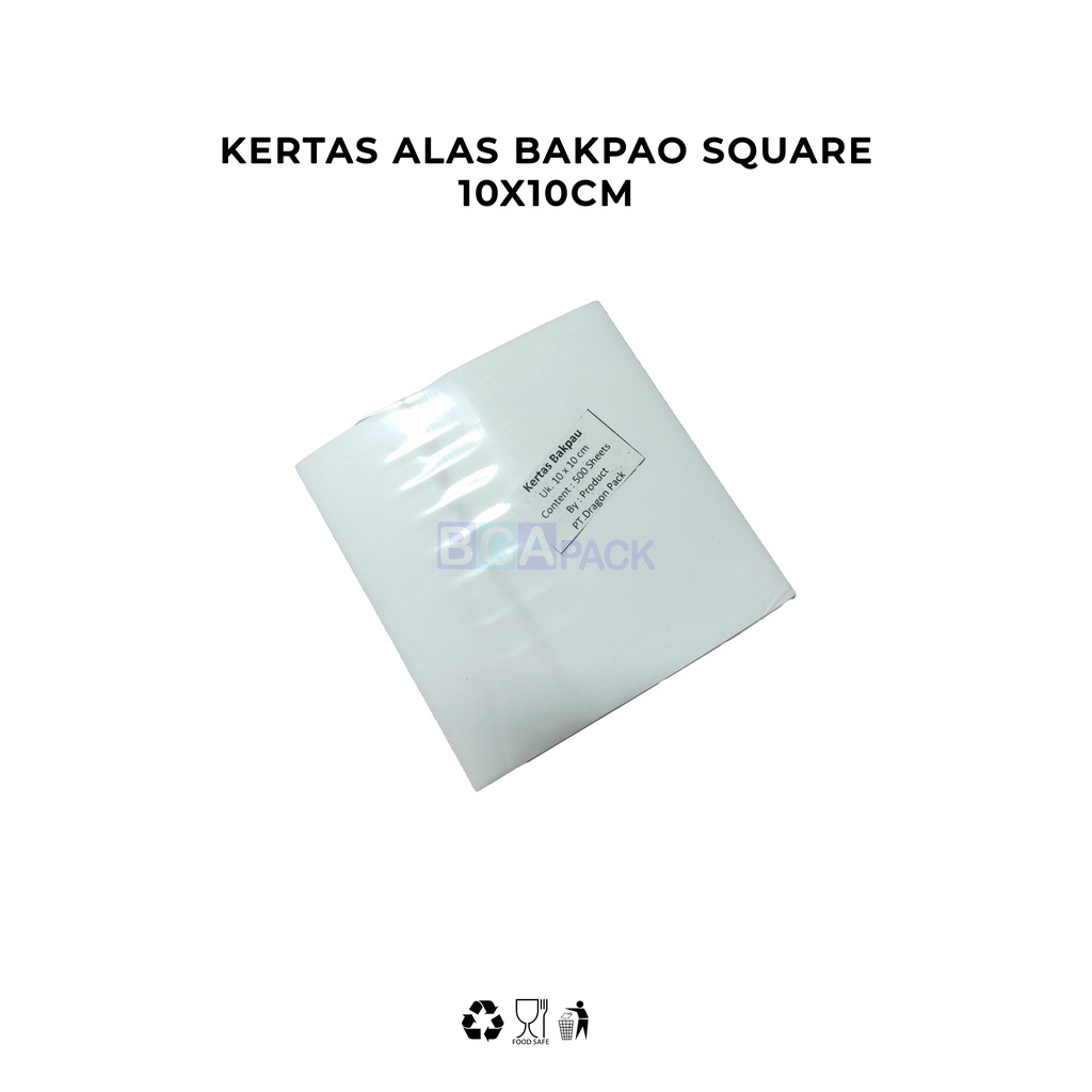 

Kertas Alas Bakpao Square 10x10cm - Bakpau 10 x 10 cm isi 500 pcs
