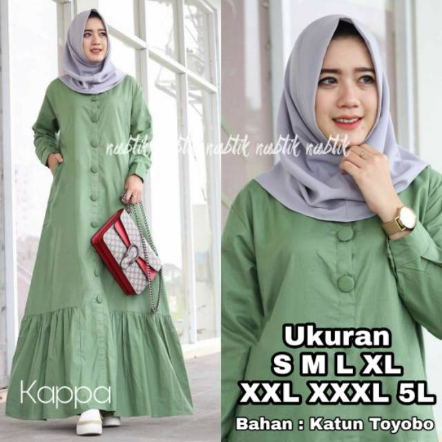 Premium Series KAPPA Dress UKURAN S M L XL XXL XXXL 5L Gamis Jumbo Dress Big Size Baju Wanita Over Size