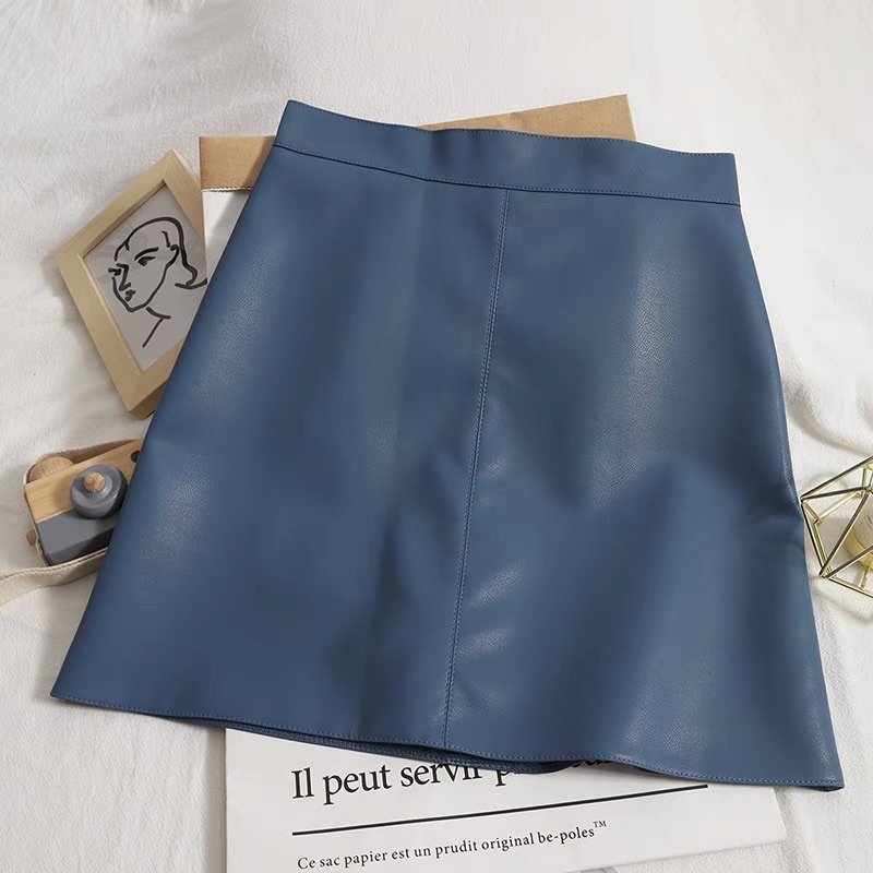 (S-XXL) LMB WONNIE SKIRT ROK WANITA HIGHWAIST BERBAHAN KULIT