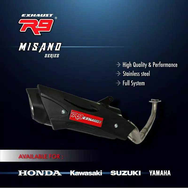 Knalpot R9 MISANO MIO J / GT / SOUL GT / XRIDE 115 / FINO FI ORIGINAL