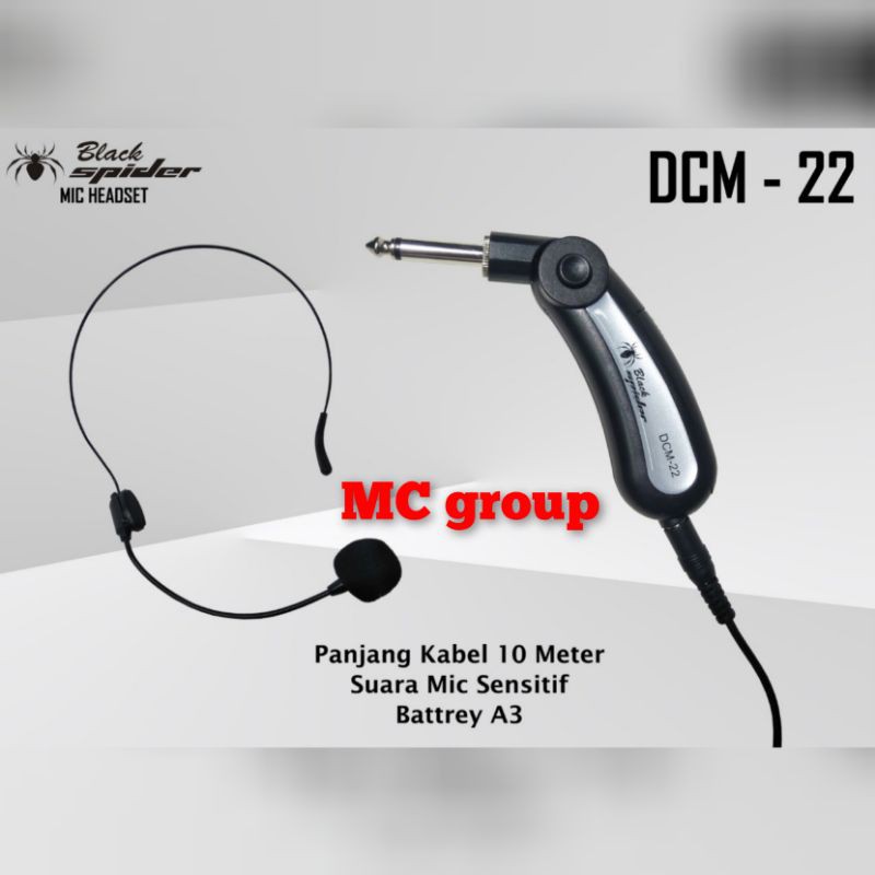 mic headset/mic telinga/mic bando black spider DCM 22 ORIGINAL dcm22