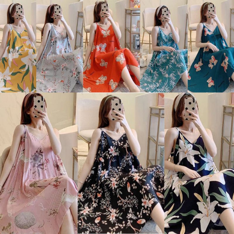 BAJU DASTER TALI JUMBO DRESS RAYON TANPA LENGAN WANITA DEWASA IMPORT KEKINIAN  PIYAMA BAJU TIDUR SEX