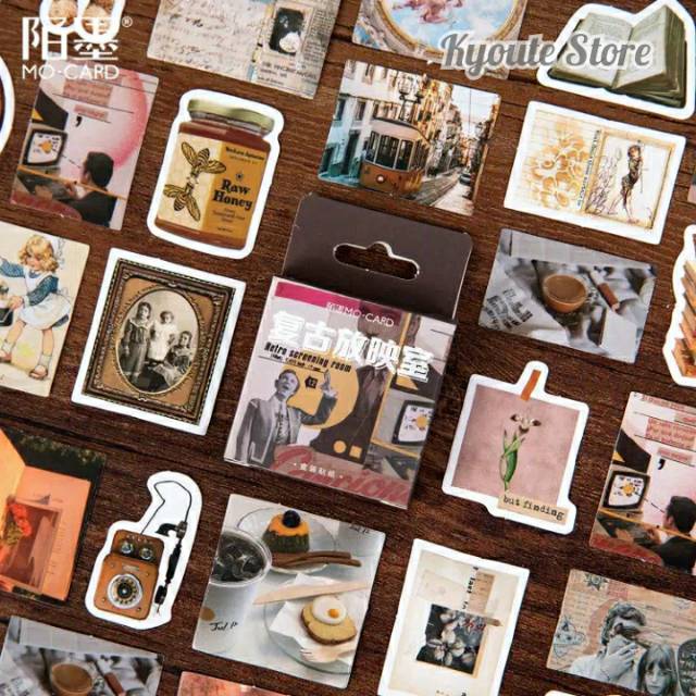 

45 Pcs Sticker Deco Retro Aesthetic Old Vintage Scrapbook DIY Bujo Journal Planner Diary