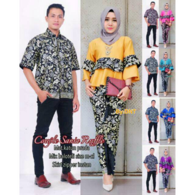 Batik Couple Sania Ruffle,batik Couple Lonceng Lavender, Batik Couple Rinjani,batik Couple Maura