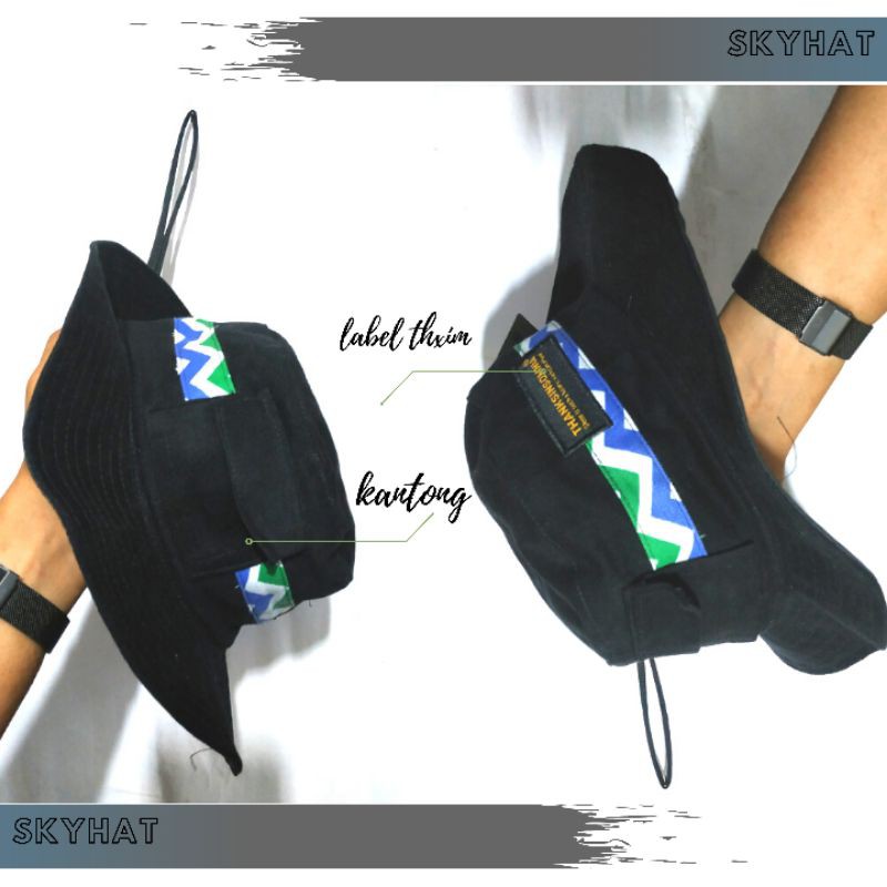 TERLARIS Topi Bucket Hat Distro/ Topi Rimba Bucket Tali Branded Thanksomnia