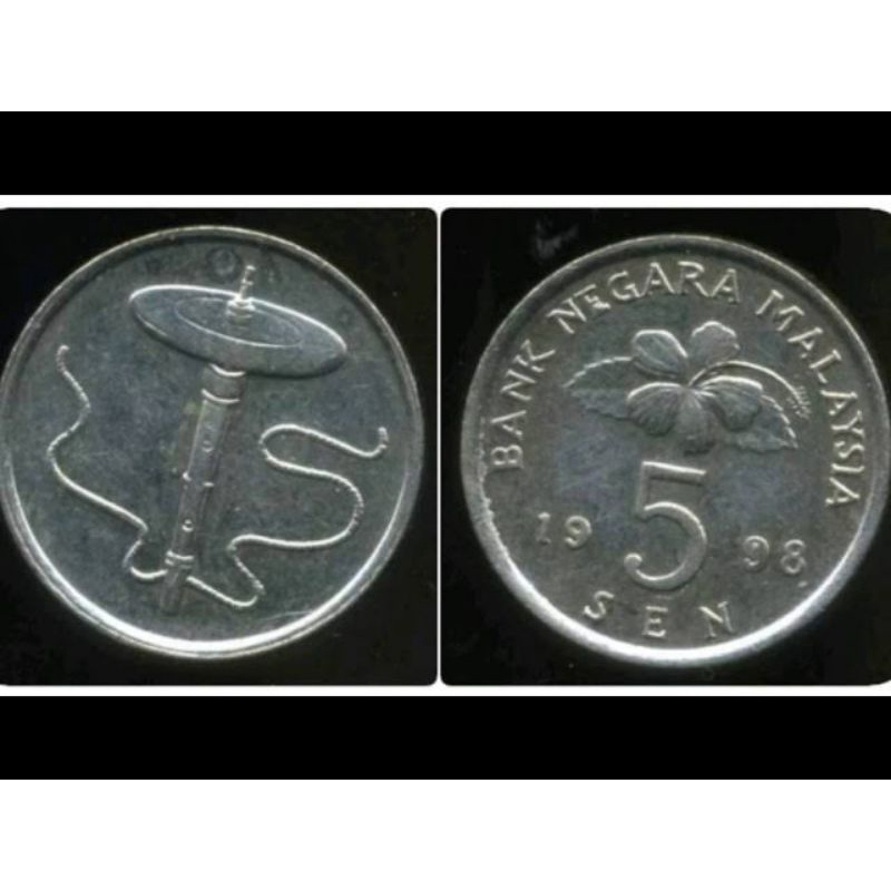 Uang 5 Sen Malaysia Tahun 1998 dan 2000