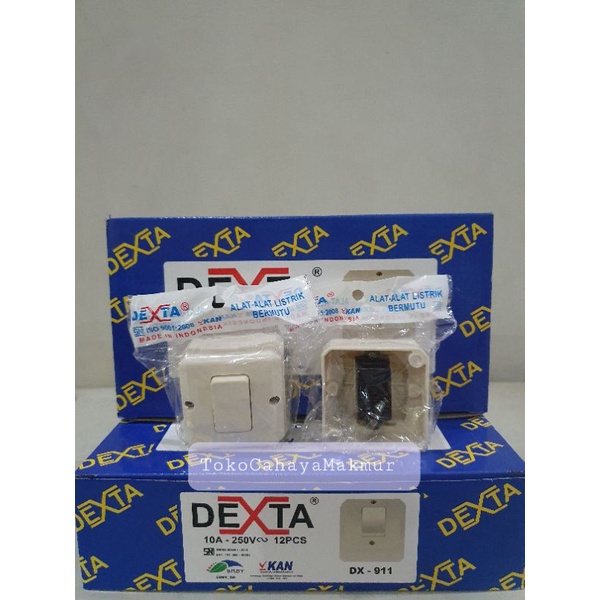 Saklar Tunggal/Single/Saklar Engkel Petak OB ON OFF Dexta DX-911 SNI