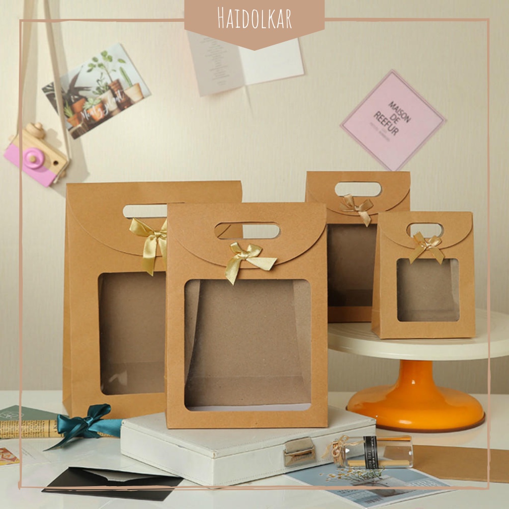 

Paper bag jendela paper bag kado tas snack paper bag hadiah goodie bag baju pita