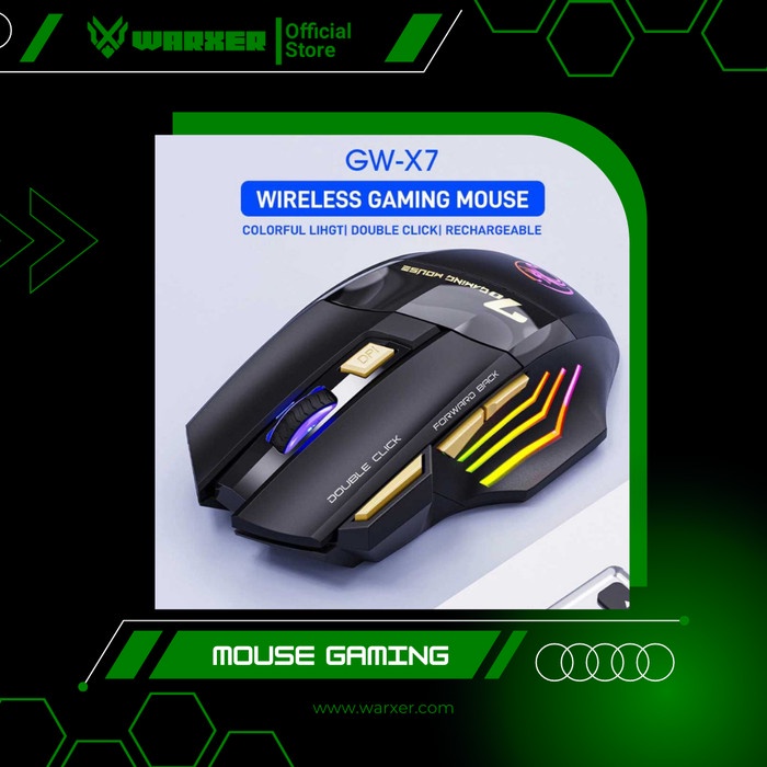 

iMice Wireless Gaming Mouse Ergonomic RGB Rechargeable 3200 DPI GW-X7