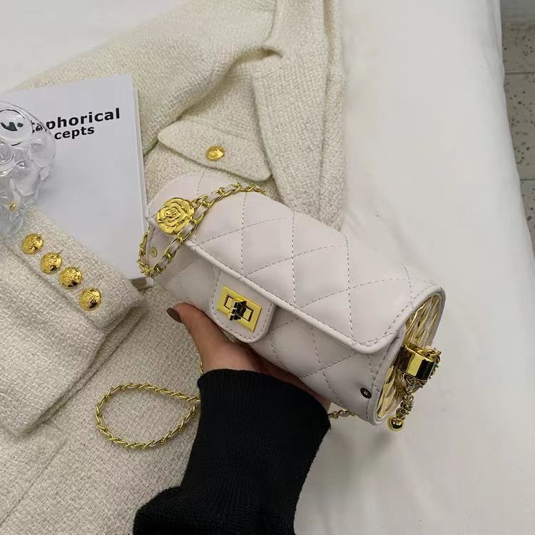 LT 2210 LT 2092 RISCE TAS SELEMPANG BENTUK TABUNG IMPORT WANITA CEWEK PEREMPUAN JAKARTA BATAM LONCENG KULIT WHITE BLACK EL 4288