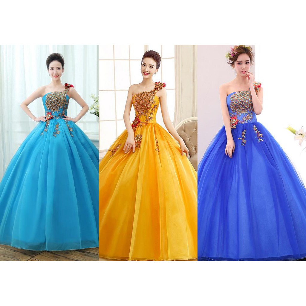 Gaun Pengantin 1807048 Biru Kuning Wedding Gown