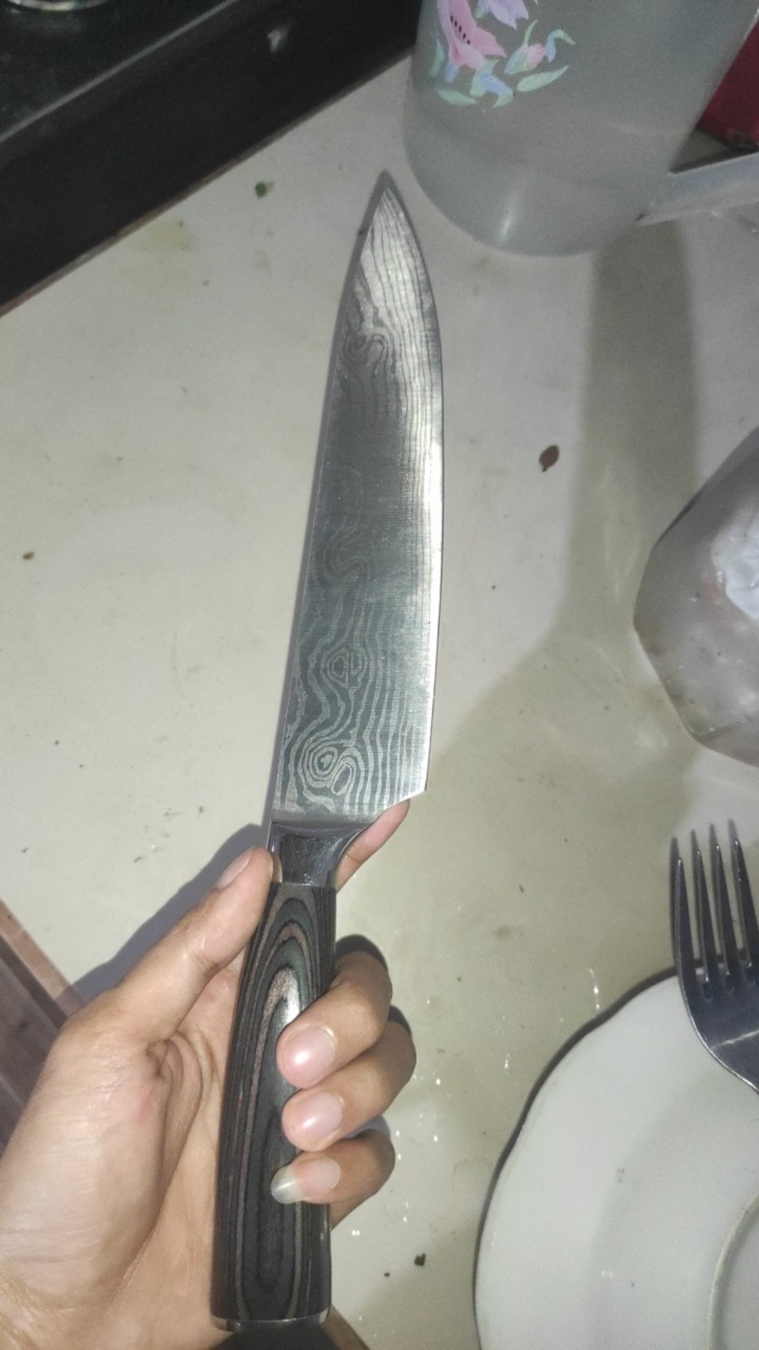 Pisau Dapur Chef Damascus Pattern Knife