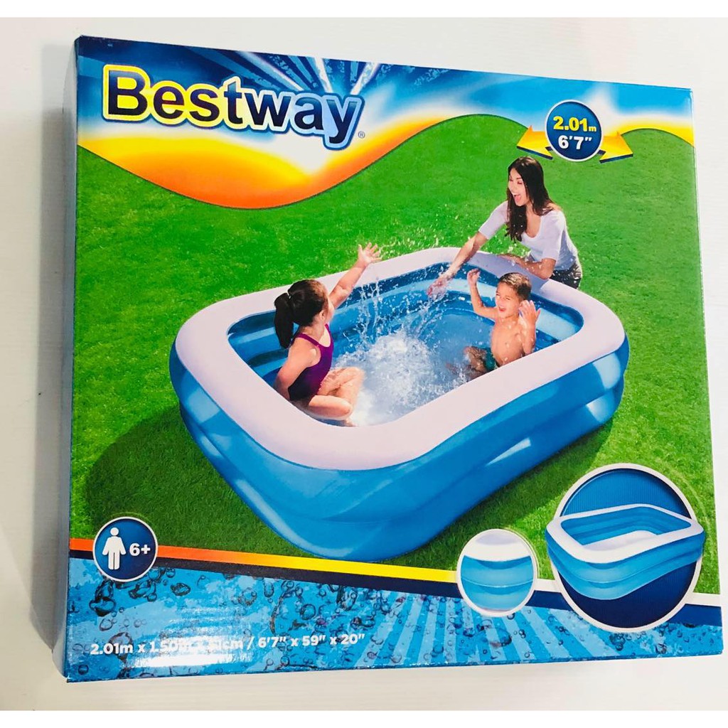 Bestway 54005 Kolam Renang Anak dan Keluarga Ukuran Besar 200 x 146 x 48 cm