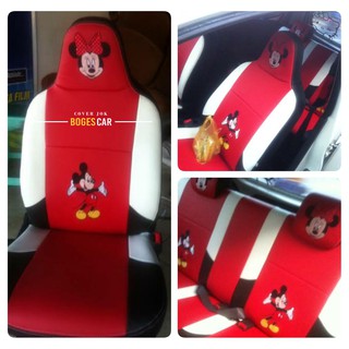  sarung  jok  mobil  karakter mickey mouse hello  kitty  jazz 