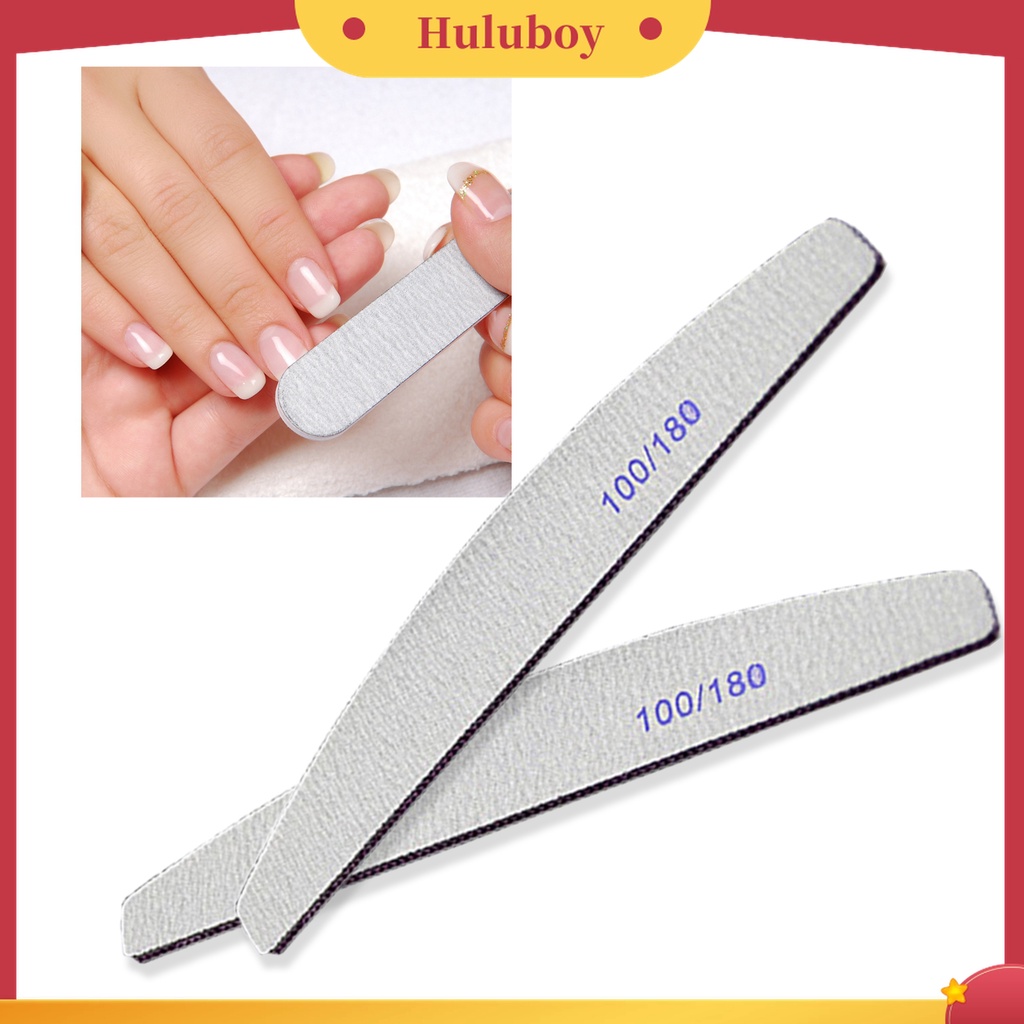 Huluboy Huluboy♡ 25 Pcs Alat Kikir Kuku Palsu Dua Sisi Bahan Akrilik Untuk Salon Manicure