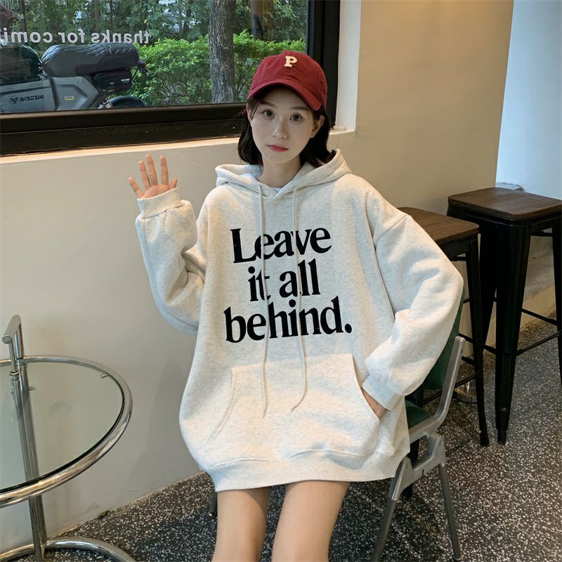 Hoodie Korean Style (S - 6XL) LEAVE IT ALL BEHIND Jaket Sweatshirts Unisex Fleece BIGSIZE OVERSIZE JUMBO