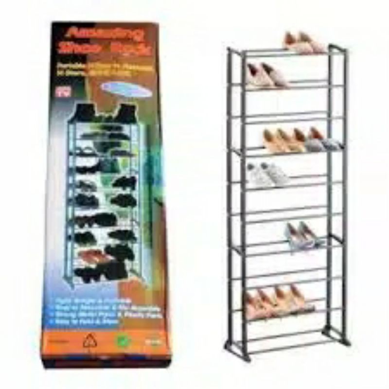 ZZ Rak Sepatu 10 Tingkat (30 Pasang Sepatu) | Shoe Rack Organizer Amazing | Laci Lemari Wadah Sandal