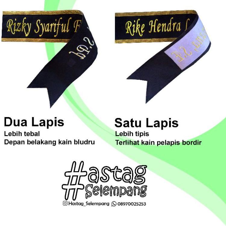 

MC76 [SEHARI JADI] SELEMPANG WISUDA BLUDRU BORDIR MURAH RENDA, PITA GLITER, DAN PITA SATIN ㈦ 6