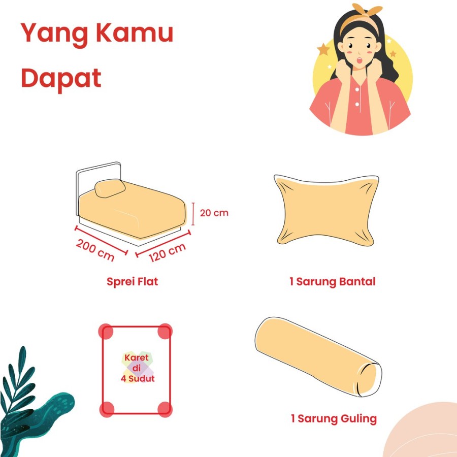 Kintakun Sprei 120x200 navy merah hijau ungu pink putih hijau abu coklat Anemone Biscotti Ivy Lavender Northern Snorlax  - 120 T20 Polos Emboss Embos SP TBT