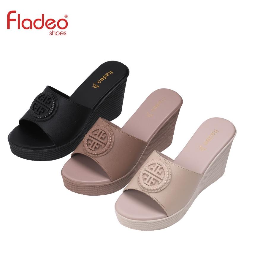 Best Seller.. Fladeo C22/LDJ350-3RV/Sendal Wedges Slide Wanita [ Wedges Slipper Sandals ]
