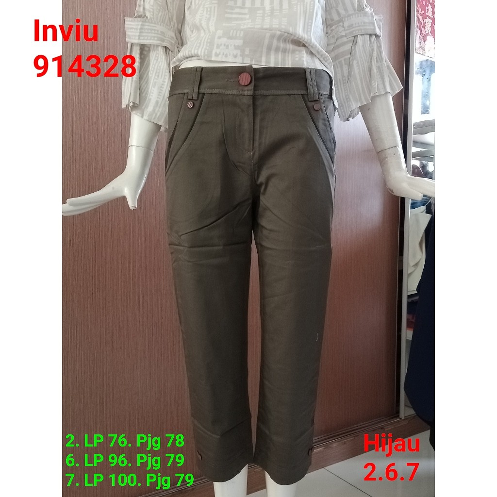Celana 7/8 Wanita Import Inviu 914328, Katun Stretch