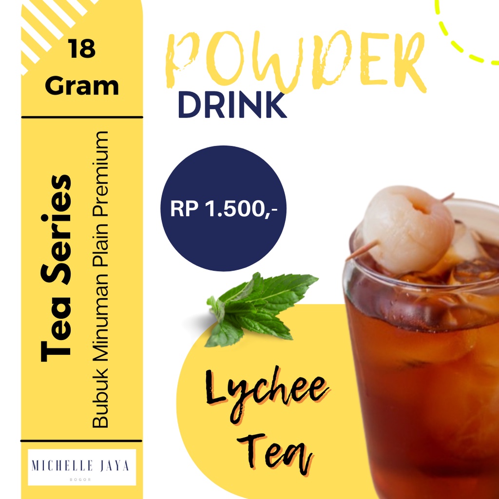 

Prime Powder Drink Super Premium Lychee Tea 18 Gram / Plain / Bubuk Minuman Aneka Rasa