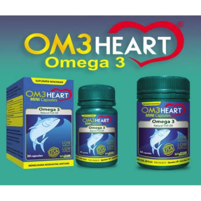 Omeheart omega 3 isi 60 caps /fish oil/ omega 3 from usa/ omega 3 paten / produk paten