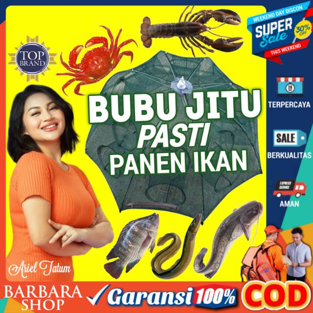 Jebakan Ikan Perangkap ikan Bubu ikan Model Payung Ikan Udang Lobster 4 12 16 20 Lubang Jaring Lipat